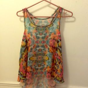 Colorful Sheer Tank Top